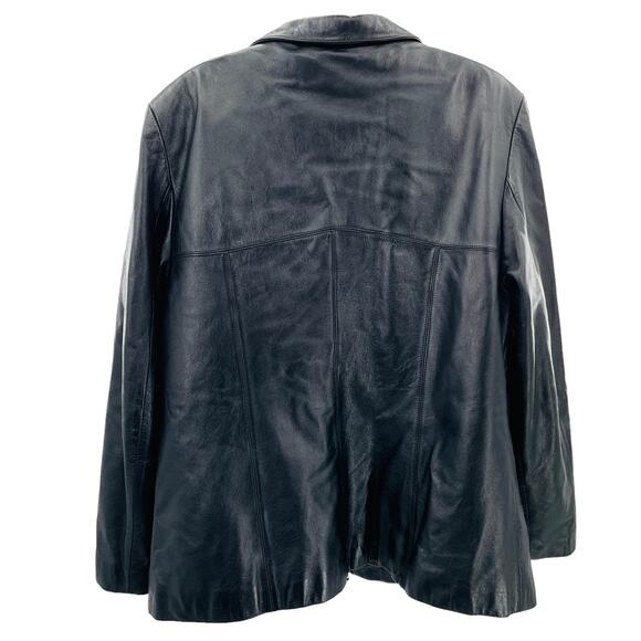 Wilson Black Leather Zip Out Thinsulate Liner Classic Winter Men's Coat XL - Picture 3 of 11